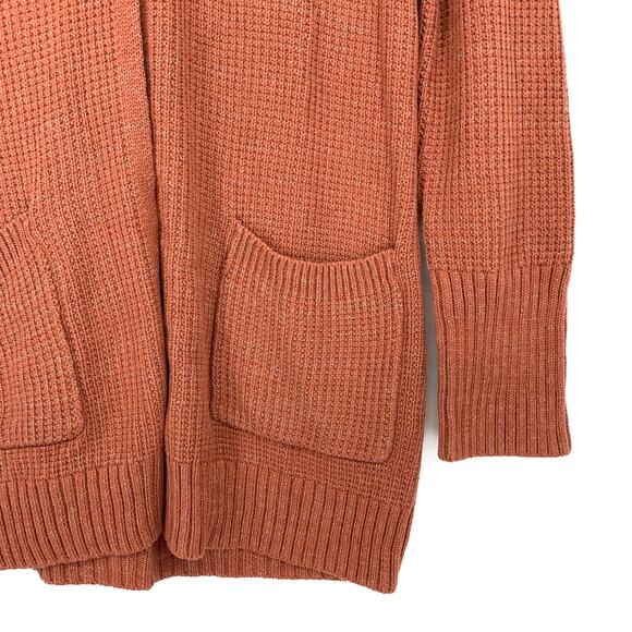 Logo By Lori Goldstein Womens Size XS Cotton Blend Cardigan Rust Brown - Picture 4 of 6
